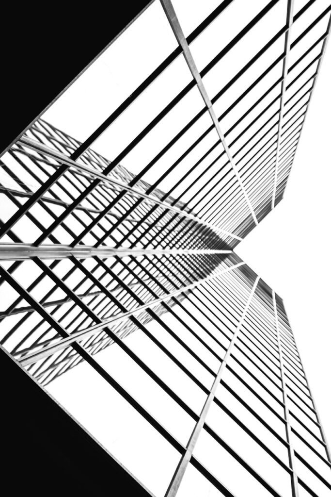 Mirror-glass building seen from below