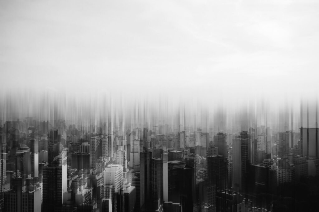 Long-exposure city skyline